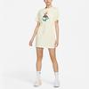 Nike Sportswear Cartoon Logo Breathable Moisture-Wicking Pullover Round Neck Short Sleeve Dress Women Dress Light-Yellow DM7911-715