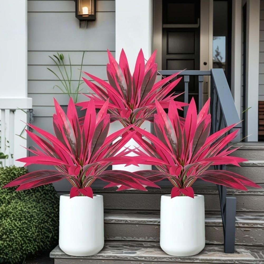 Plastic Shrub Artificial Dracaena Tree Realistic Leaves Realistic Simulation Banana Plant Vibrant Fade-Resistant