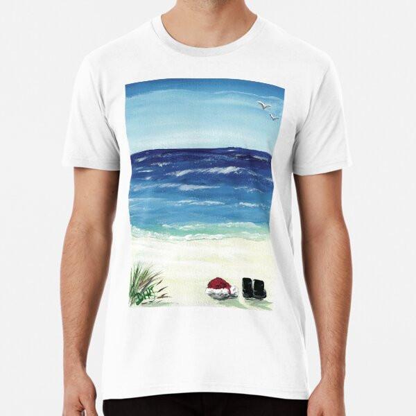Aussie Christmas Beach Premium T-Shirt S To 5XL Made In the AU/USA T-Shirt