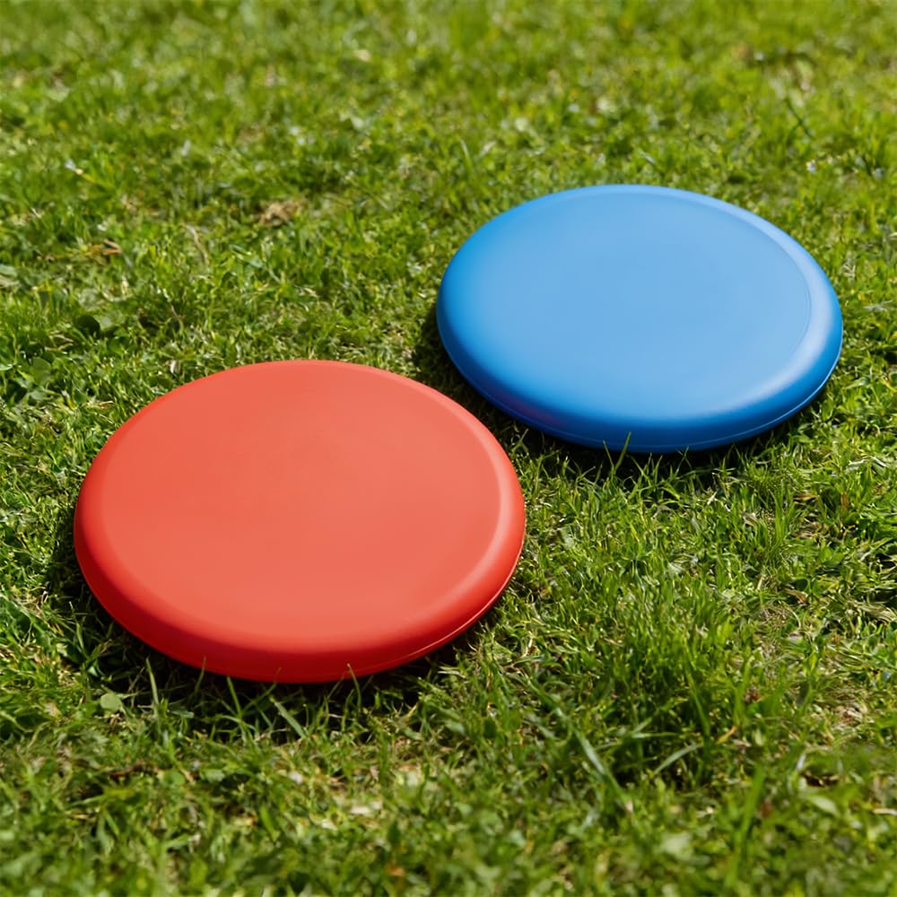 Dwa silikonowe owalne frisbee Sprzęt sportowy do rekreacji na świeżym powietrzu Czerwony 1 Wysoka elastyczność (1 + Niebieski)