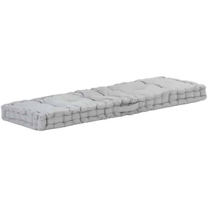 VidaXL Pallet Floor Cushion Cotton 120x40x7 Cm Grey