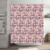 Delicate Pink Rose Printed Shower Curtain Bathroom Decor Waterproof Home Decor (180x240cm)