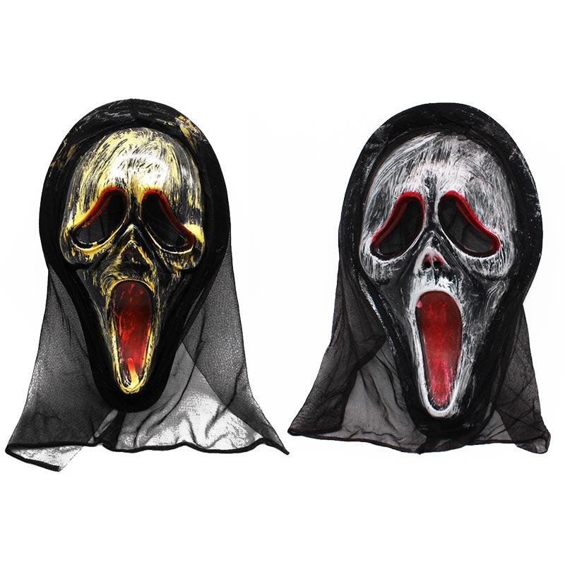 1Pcs Ghost Festival Makeup Party Horror Scary Skull Antique Full Face Scream Headmask Halloween Retro Mask Skeleton Ghost Masks