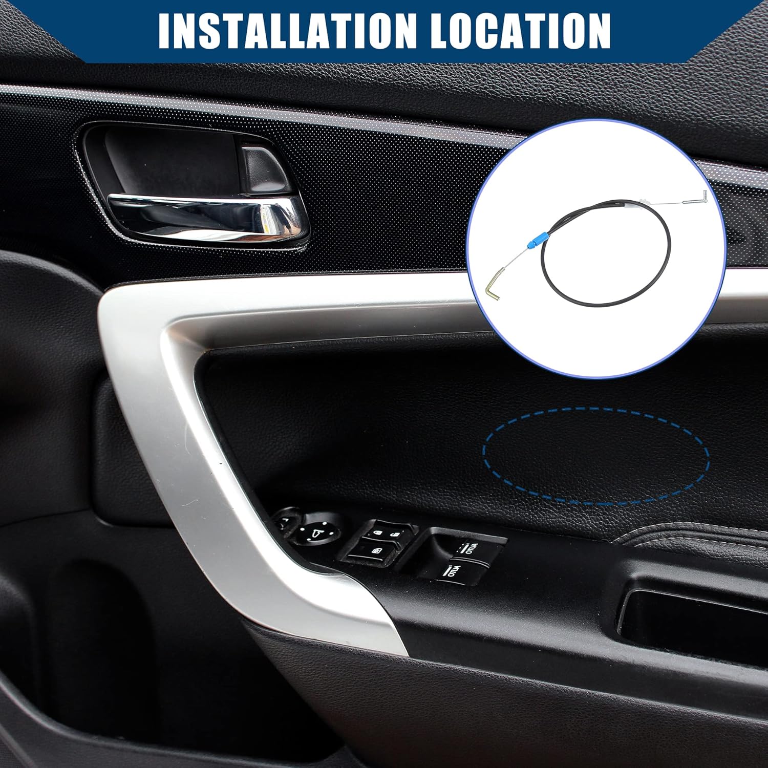 

5165721AA / Left Front Door/Inside Handle Cable for Ram 1500 2011-2018 for Ram 2500 2011-2023 / Door Latch Release Cable/Durable/Metal / 1 Pc/Black
