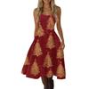 Women's Christmas Print Off-Shoulder Sexy Retro Party Dress for Holiday Celebration