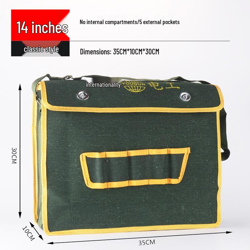 Durable Canvas Electrician Tool Bag - Multifunctional, Thickened Hardware Storage