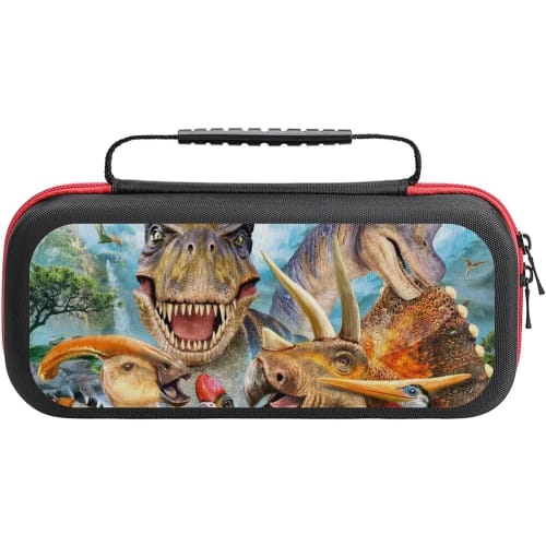 Dinosaur Switch Case, Protective Cover, Storage Bag, Dustproof, Dirt-Resistant, Shockproof, Portable, Large Capacity Storage Bag for Game Console, Hol