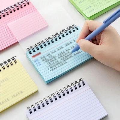 Einfaches liniertes Spiralnotizbuch mit bunten Seiten, heraustrennbarer Bindung, Bürobedarf Journal Tagebuch Schreibwaren Schulanfang