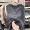 Raccoon Velvet Gray Sweater Women's Autumn and Winter New Loose Lazy Knitted Cardigan
