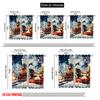 2pcs 2D flat printing Christmas Drapes Day Christmas Train Scene Fabric Without Electricity Party Decorations Perfect for