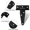 3/4/6 Inch Black T-Strap Hinges Rustic Gate Strap Hinge Rustproof Gate Door Black Hinges for Windows, Fence and Barn Gates