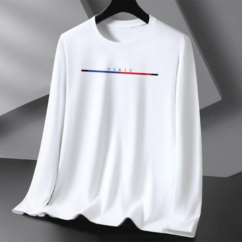 New Men's Casual Long Sleeve T-Shirt Letter Print Solid Color Retro Classic Spring/Summer Daily Party Social Long Sleeve