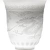 China White Suet Jade Kung Fu Teacup Personal Special Ceramic Tea Set Single Embossed Heart Sutra Master Cup Tea Tasting Cup