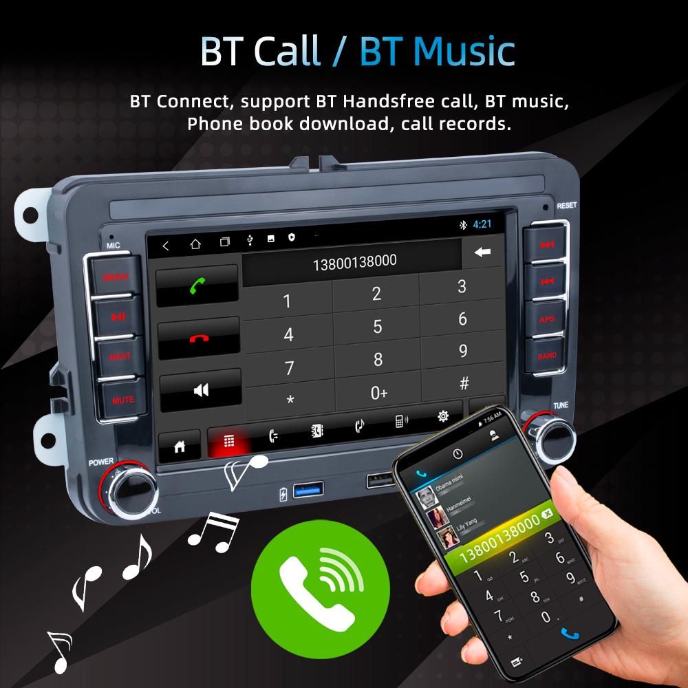7" bilspiller for Volkswagen VW CC Passat B7 Polo Golf 5 6 Jetta mk5 mk6 Mirrorlink FM WIFI GPS RDS Wireless Carplay