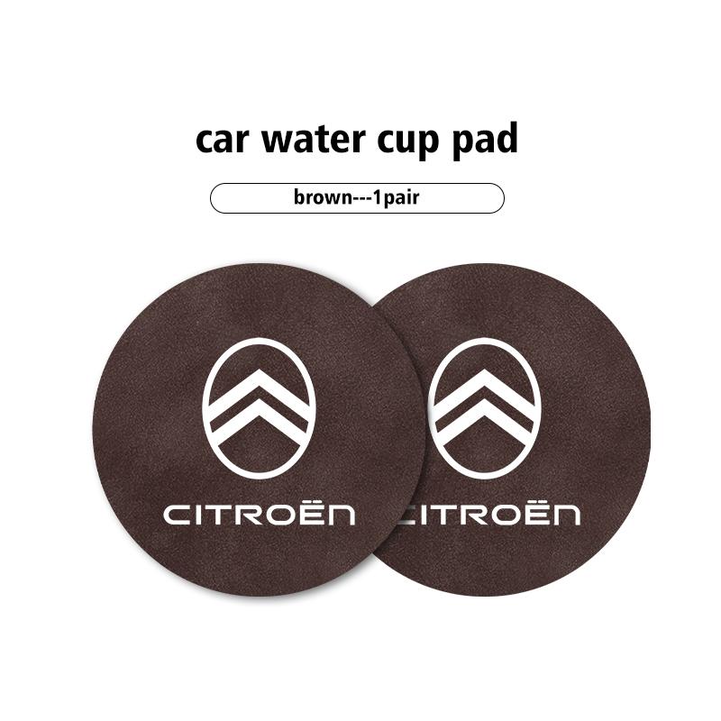 2pcs Car Coaster Anti-slip Mat Sheepskin Water Cup Holder Pad For Citroen C5 C1 C2 C6 C4L DS3 DS4 DS5 C-Elysee Grand Berlingo