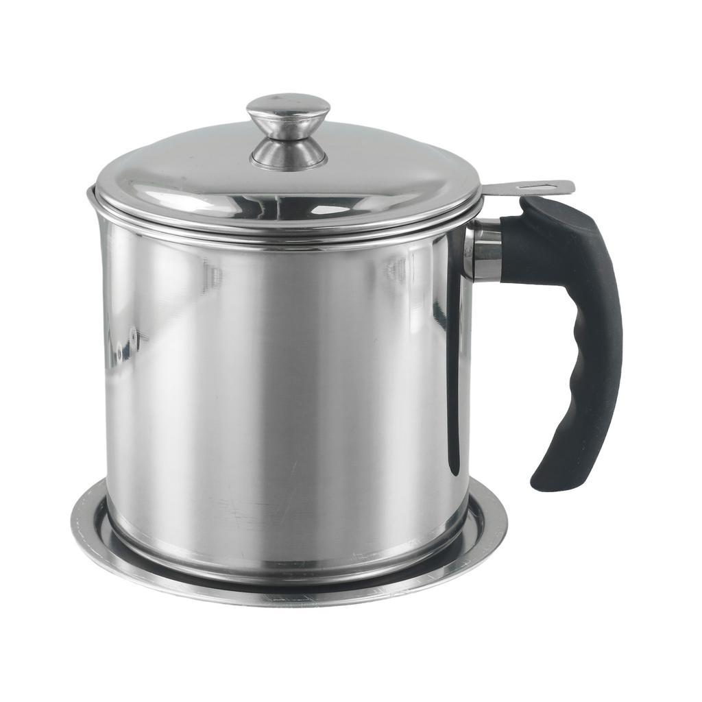 Cooking 5.62*4.92*6.49 Inches Stainless Steel Oil Pot Oil Container With Filter Humanized Handle Dishwasher Safe