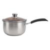 Milk Pot for Stove Top Stainless Steel with Lid Single Handle Saucepan Household Kitchen Utensils