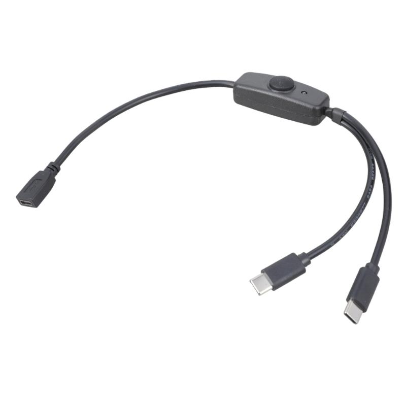 

Y-образный адаптер для зарядки USB C с кнопкой переключения питания. Подключение 2 устройств к одному USB 5Pin гнездовому порту 1