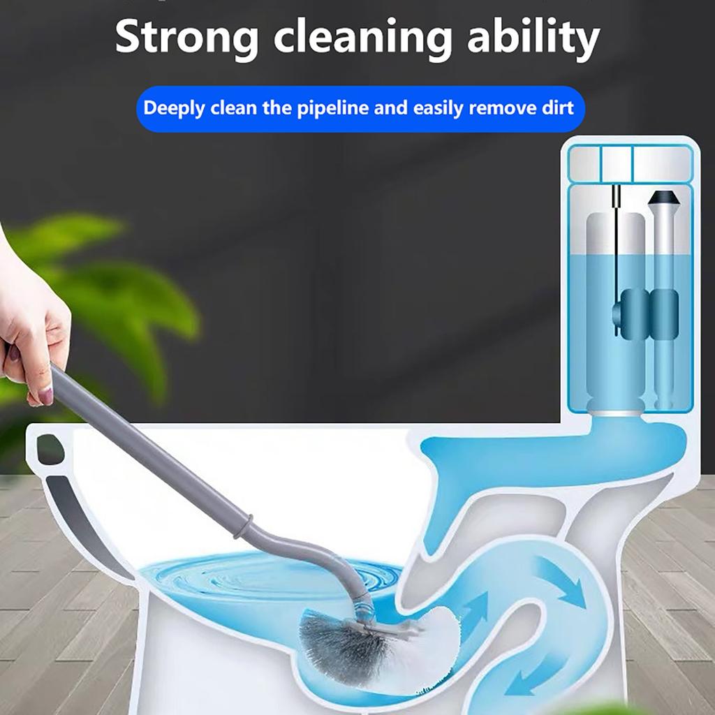 S-shaped Elbow Toilet Brush Can Be Hung Without Dead Corners, Bathroom Cleaning Brush With Soft Bristles And Long Handle, Toilet Cleaning Tool