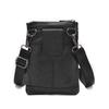 Genuine Leather Men's Crossbody Bag  Business Messenger Bag Mini Large Capacity Waist Pack