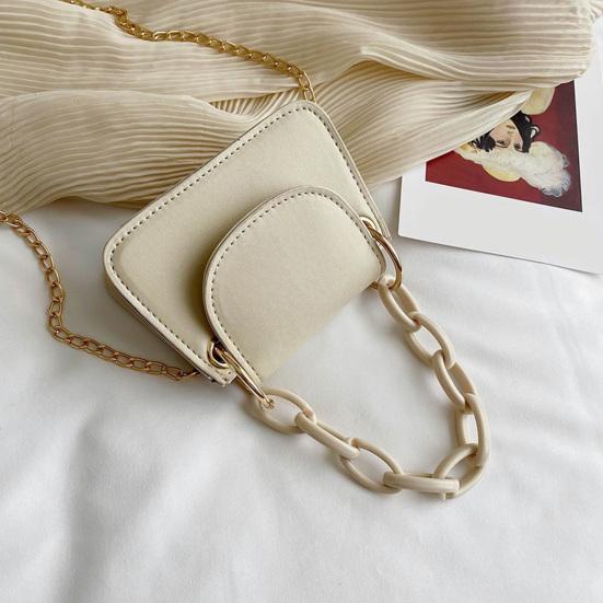Women Crossbody Bag Small Handbag with Removable Metal Chain Shoulder Strap Crossbody Purse for Phone Lipstick Cards