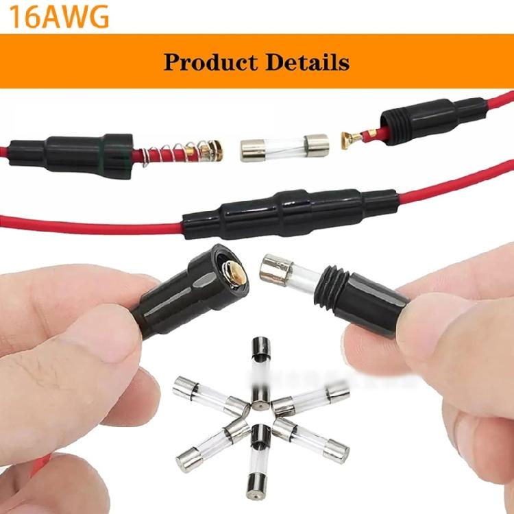 Pack of 10 Practical Inlines Fuses Holders 5x20mm Portable for Efficient Wiring In Home and Industrial Equipment