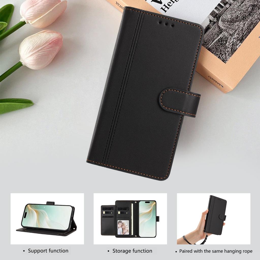 Leather Wallet Flip Case For Nokia C01 Plus C30 C10 C20 C300 C02 C32 C12 X30 X20 X10 G21 G11 G20 G10 G400 G42 G22 PU with 9 Card Slots and Wrist Strap