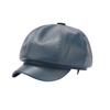 Retro Fashion Ladies' PU Leather Octagonal Hat Versatile Temperament Circumference Beret Korean Streetwear Accessory