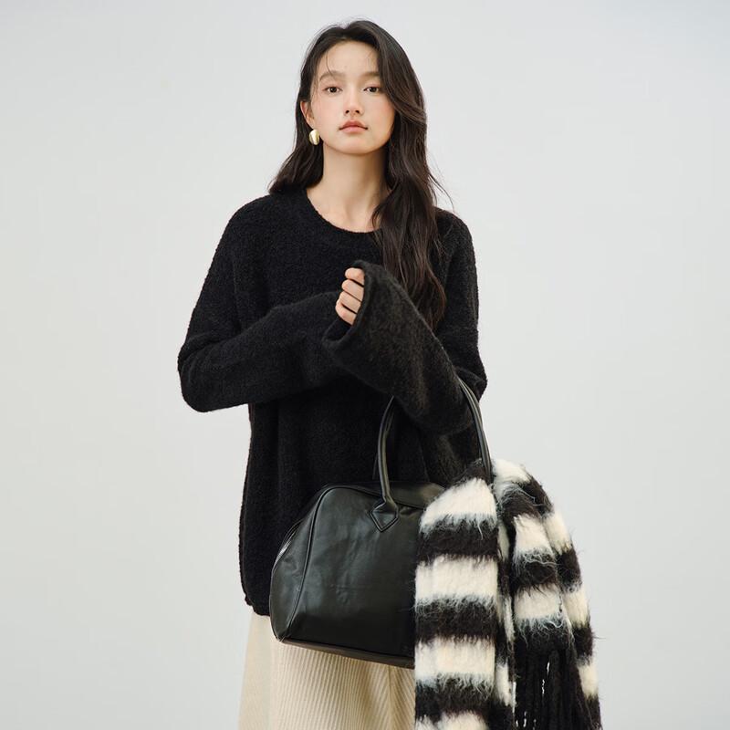 Snofur Women's Round Neck Loose Knit Sweater