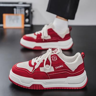 Men's Shoes 2025 New Summer Breathable Men's Versatile Casual White Shoes Youth Platform Trendy Sports Board Shoes