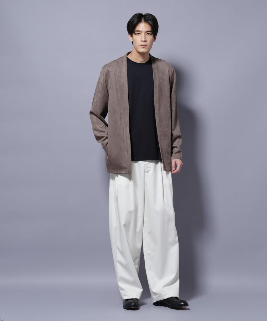 Nano Universe Wildlederimitat Topper Cardigan, Herren, XL, 043, Greige, 672-5223201