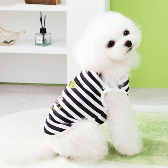 Hundeshirt, atmungsaktiv, schnell trocknend, hohe Elastizität, weiches Tragegefühl, Anti-Pilling, bequem, lässig, für Welpen, Hunde, gestreift, Heimtierbedarf