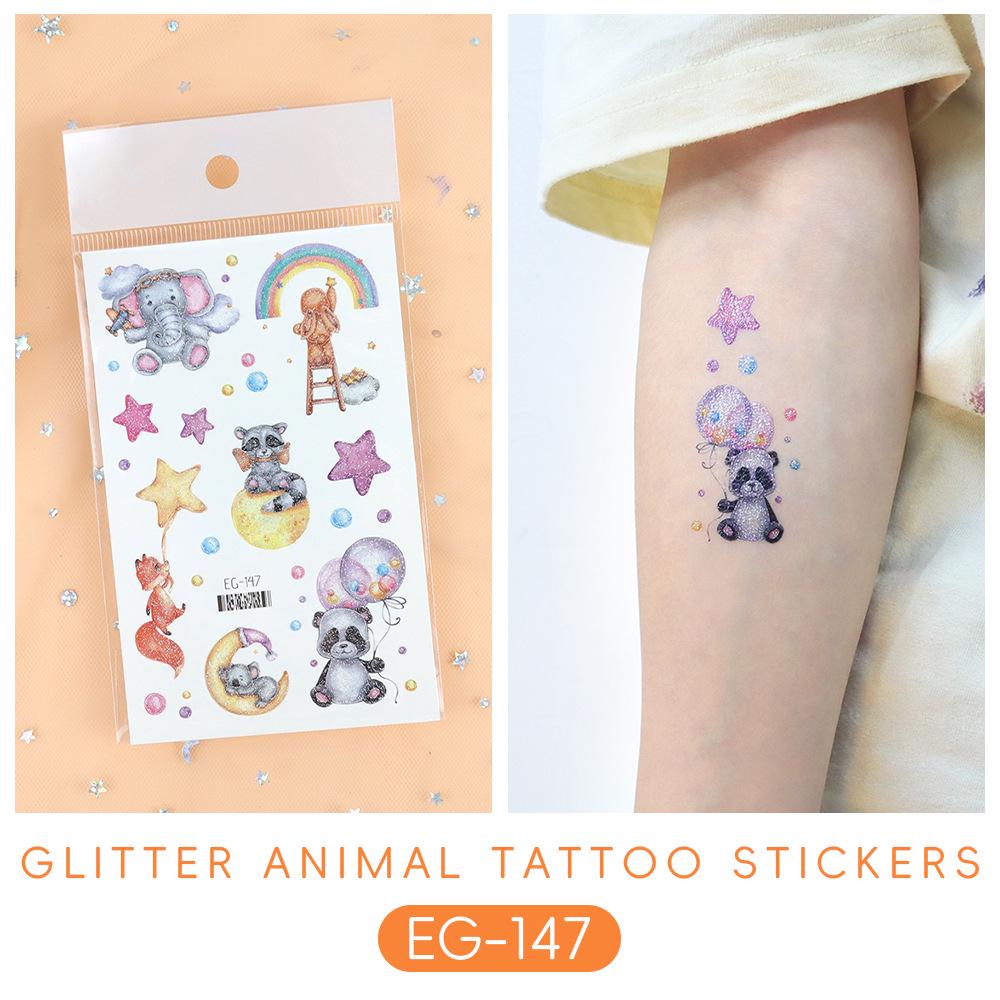 2023 Ruikalong Su Geçirmez Parıltılı Deniz Hayvanı Karikatür Dövme Çıkartmaları Çocuklar İçin