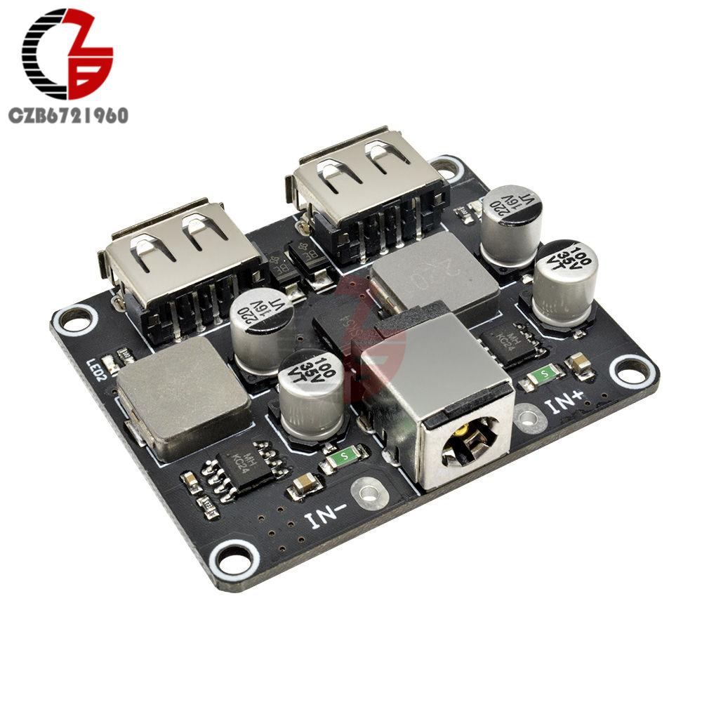 

QC3.0 QC2.0 Car USB Charging Buck Module Step Down Fast Quick Car Charger Board 24V 12V to 5V 9V Voltage Regulator DC Dual USB