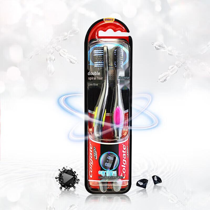 Colgate 360° Binchotan Charcoal Double Spiral Soft Toothbrush (2-Pack)