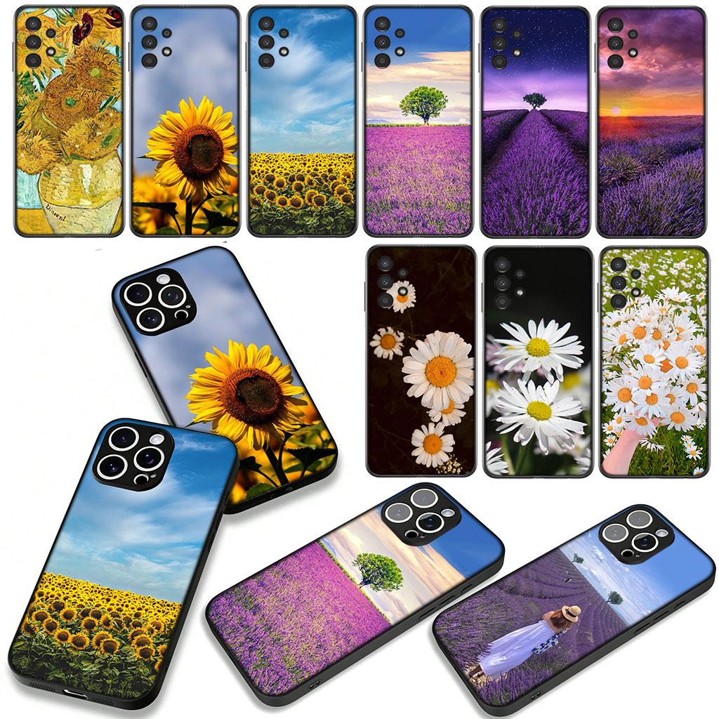 Sunflower Rose Flower Lavender Daisy Phone Cover for Apple iPhone 16 15 14 Plus 13 12 Mini 17 Pro Max + ProMax 16E Air Case