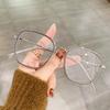 The Same Matte Lime Green Glasses Frame Plain Face Large Frame Polygonal Ultra-Light Myopia Women'S Anti-Blue Light Glasses