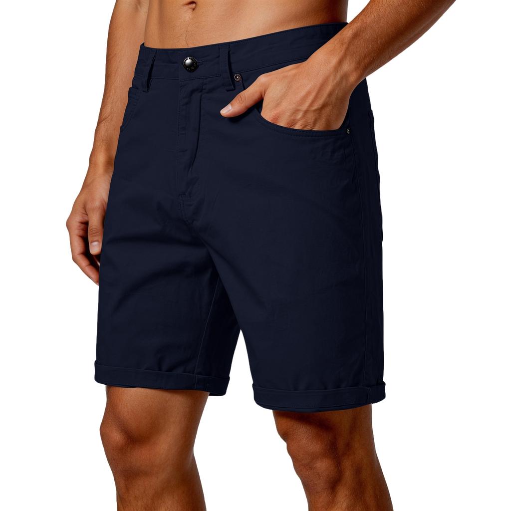 Herren Casual Shorts, Gerade geschnitten und figurbetont, Fünf-Zoll-Hose, Große Größe, Farbe, Arbeitskleidungshose