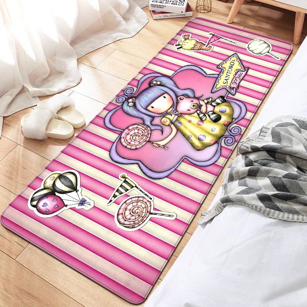 Cute Gorjusses Cartoon S-Santoro Entrance Door Mat Nordic Style Bedroom Living Room Doormat Home Balcony Anti-Slip Modern 40x60cm