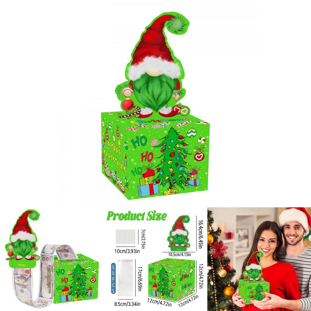 Christmas Themed Gift Box With Elf Illustration For Holiday Event Decor And Gift Exchange
