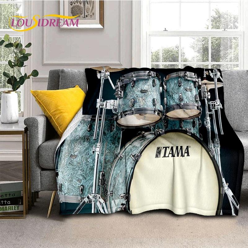 Music Instruments Drum Kit Drum Set Blanket,Soft Throw Blanket for Home Bedroom Bed Sofa Picnic Travel Office Cover Child Gift