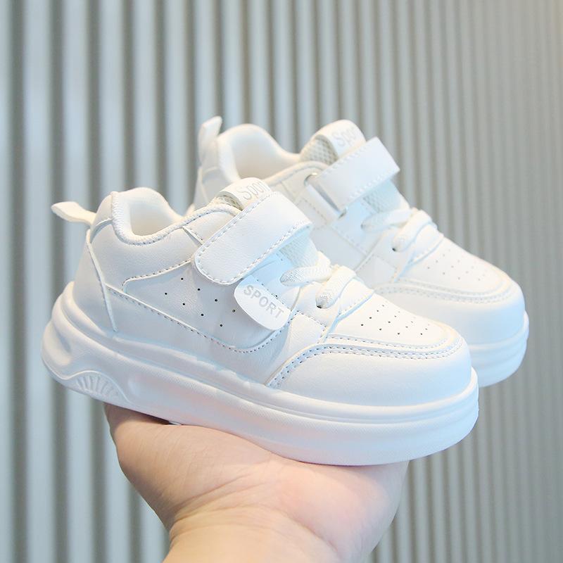 

Children s White Shoes, Spring and Autumn Boys Sports Shoes, Lightweight Girls Casual Board Shoes, Soft Soled Baby Shoes 32 белый