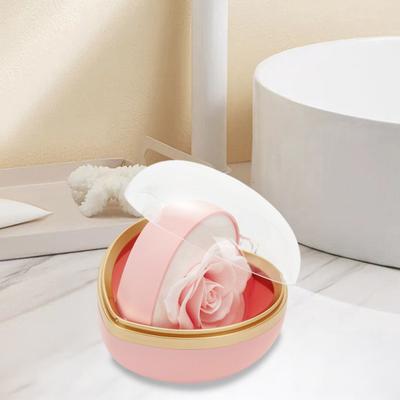 Heart Shape Ring Box Preserved Flower Rose Ring Case Velvet Interior Jewelry Gift Box for Wedding Anniversary