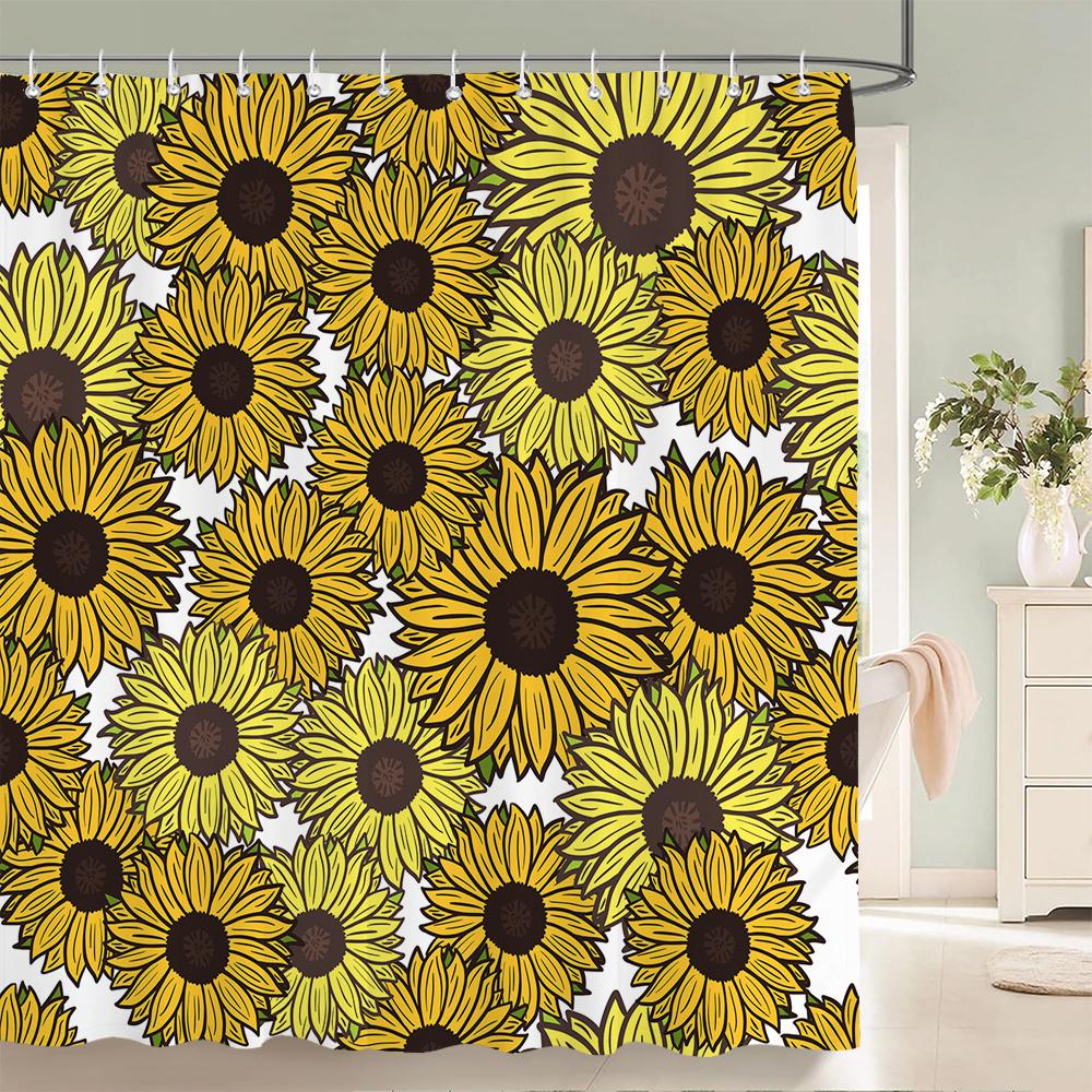 European Retro Flower Printed 3D Bath Curtains Waterproof Polyester Fabric Washable Bathroom Shower Curtain Screen With Hooks
