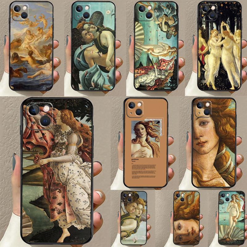 Kunstgemälde Die Geburt der Venus Handyhülle Für iPhone 16 15 14 11 12 13 Pro Max Mini Plus X XS Max XR Hülle Coque