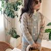 Children Clothing Set  Autumn  Fresh Plaid Girl's Knitted Set Sweater Cardigan +Vest+Pant Sweet Three Piece Suit