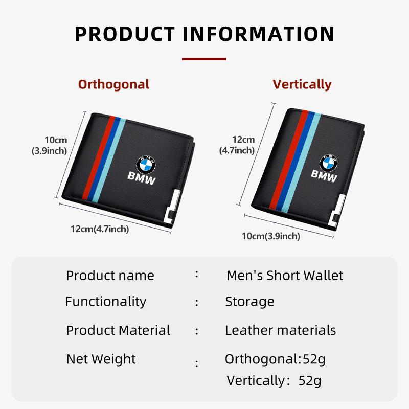 Leather Car Men's Wallet Card Clip Ticket Storage Bag For BMW E87 E70 E91 E30 G20 E92 E93 E60 E46 E90 G30 E53 X1