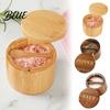 Moisture Proof Spice Container Wood Salt with Swivel Magnetic Lid Built-in Spoon Seasoning Kitchen Storage Organizer Jar for Countertop Modern