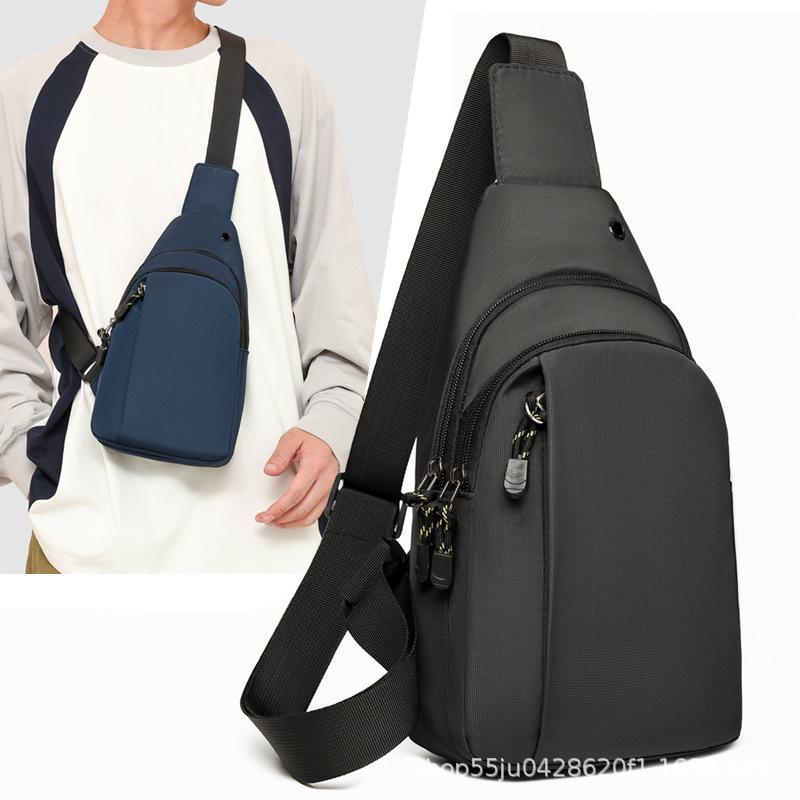 

Мужская повседневная нагрудная сумка в корейском стиле - уличная, портативная, универсальная сумка для хранения для поездок на работу серый