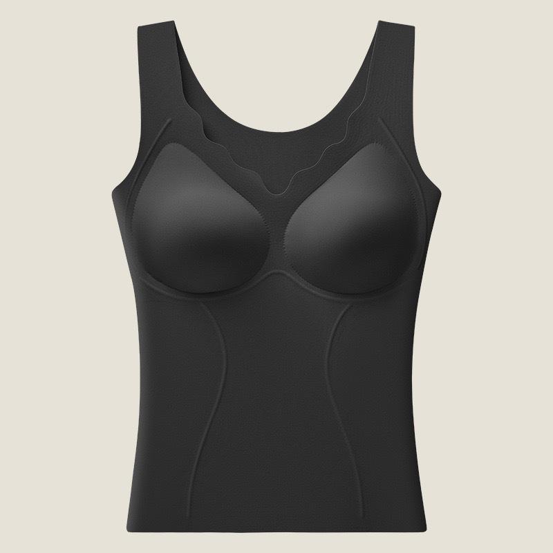 2025 Autumn/Winter Antibacterial High-Elastic V-Neck Shaping Plus-Size Warm Vest